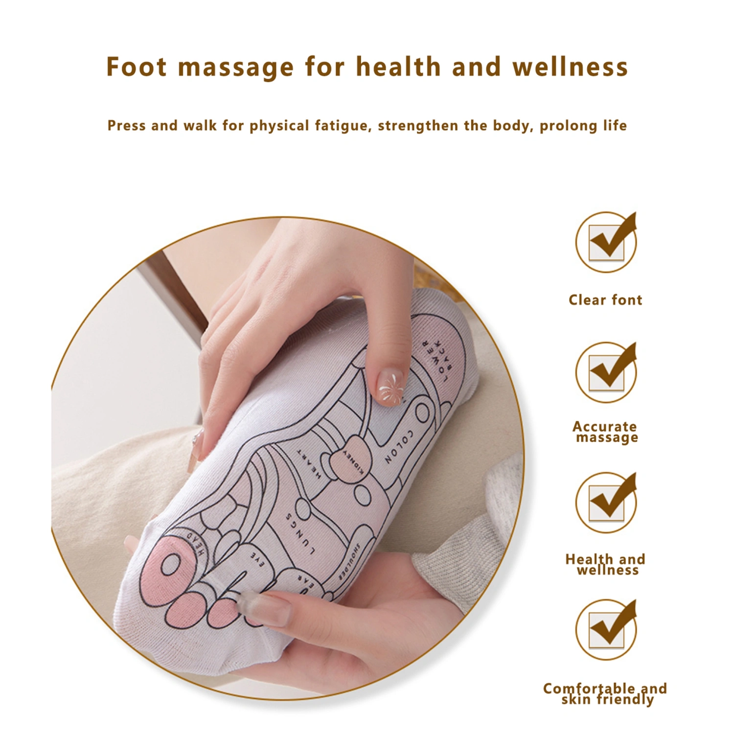 Reflexology Socks Pain Relief Acupressure Socks with English Chart