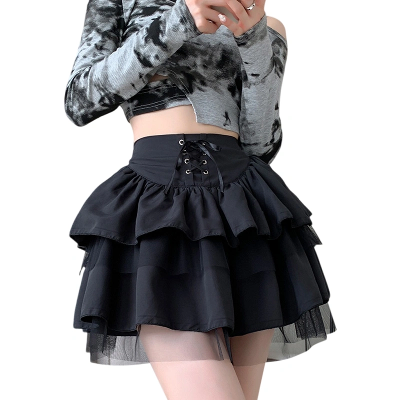 Women's Fashion Mini Skirts Solid Color Mesh Tulle Tutu Short Skirts