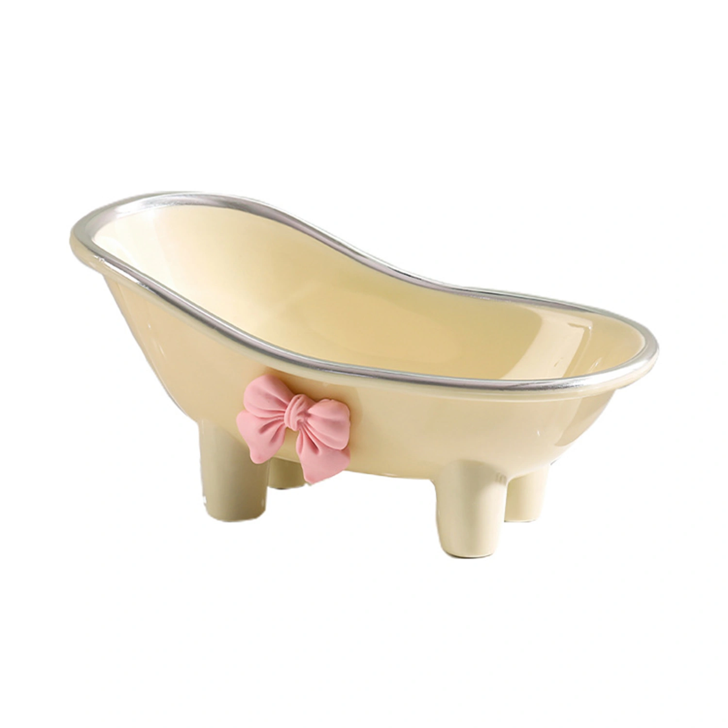 Soap Dish, Bowknot Countertop Decorative Bathroom Bar Soap Holder