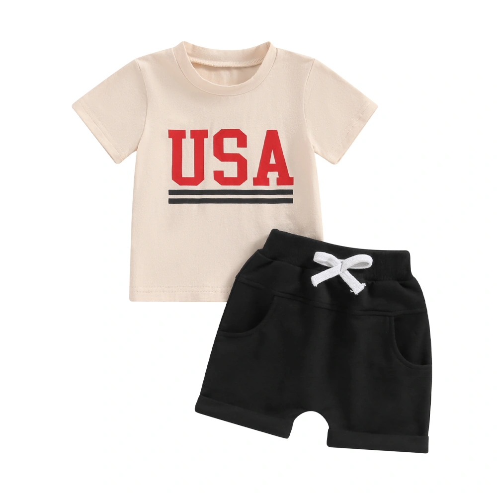 Baby Boy Girl 4th of July Outfits, Short Sleeve Tops Shorts 