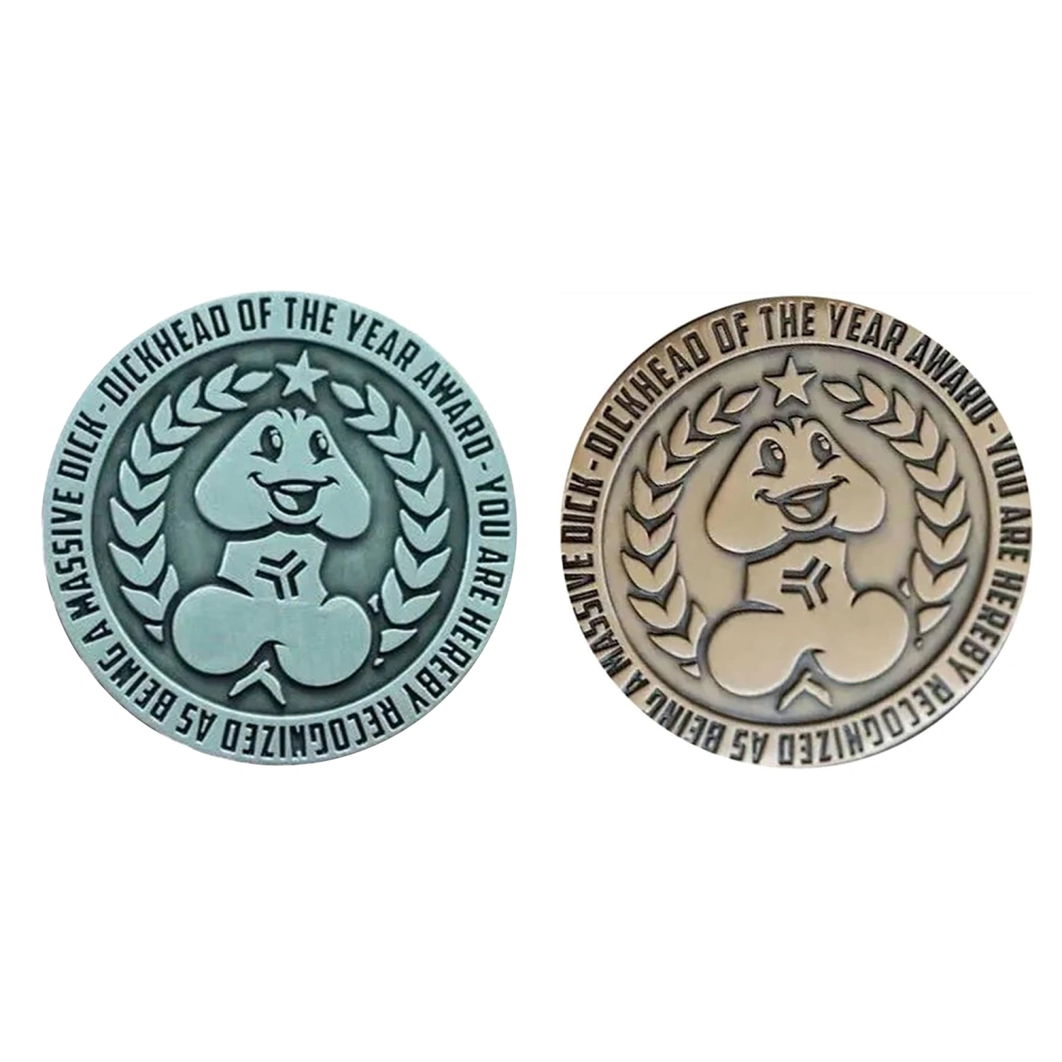 Dickhead of The Year Award Challenge Coin, Funny Gift Gag Gifts