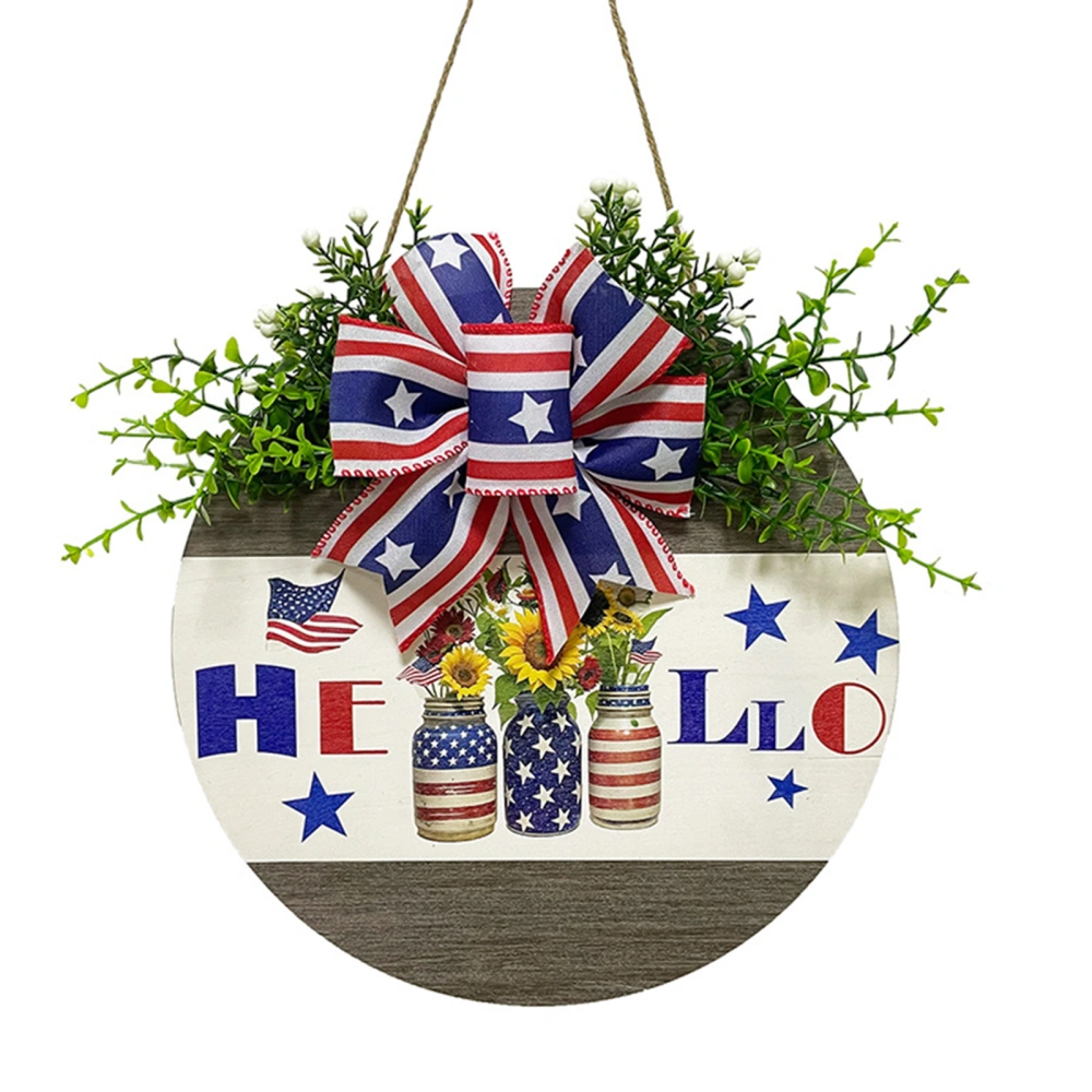 4th of July Door Sign, Patriotic Decor with Hanging Rope Decorations 