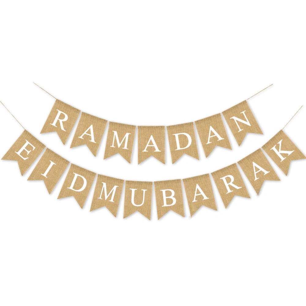 Burlap Ramadan Kareem Banner Supplies Fireplace Mantel Decoration