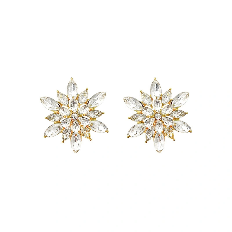 Sparkling Snowflake Temperament Ear Studs Sweet Versatile Earrings