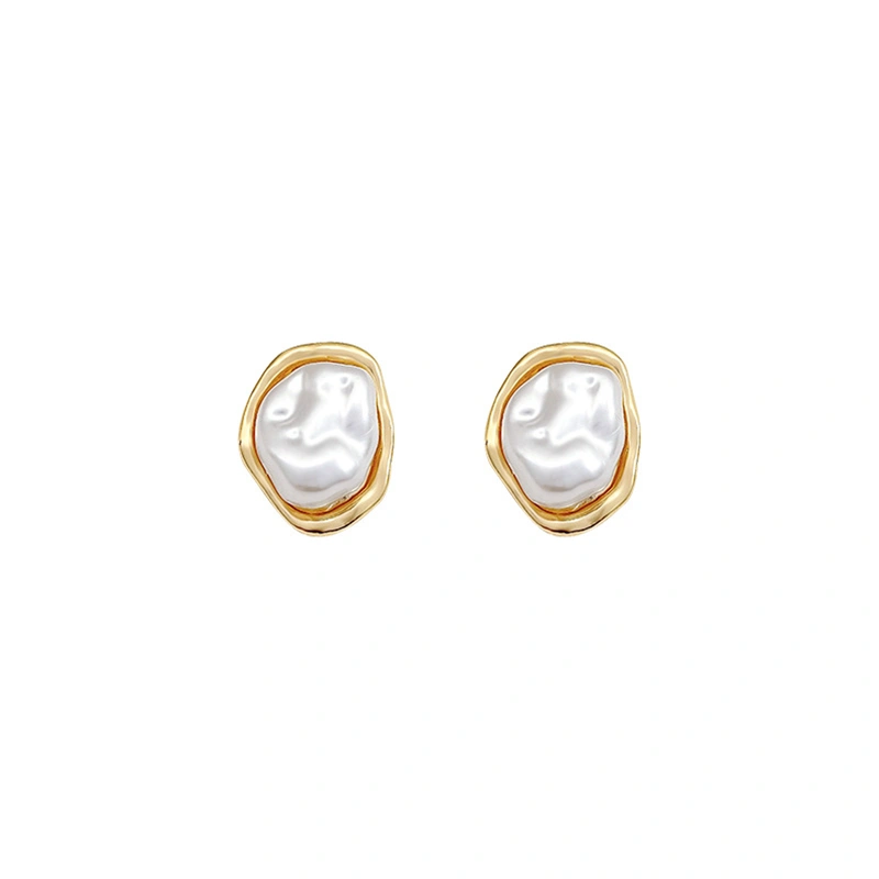 2 Pcs Pearl Earrings, Baroque Pearl Earrings Studs Earrings Jewelry 