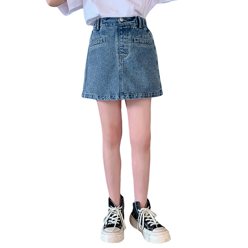 Toddler Girls Denim Skirt Shorts Solid Color Summer Elastic Short Pants