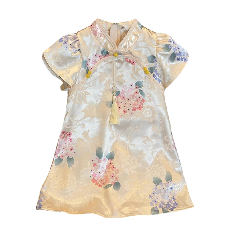 Girls Chinese Traditional Dress Chinese Style Floral Print Cheongsam