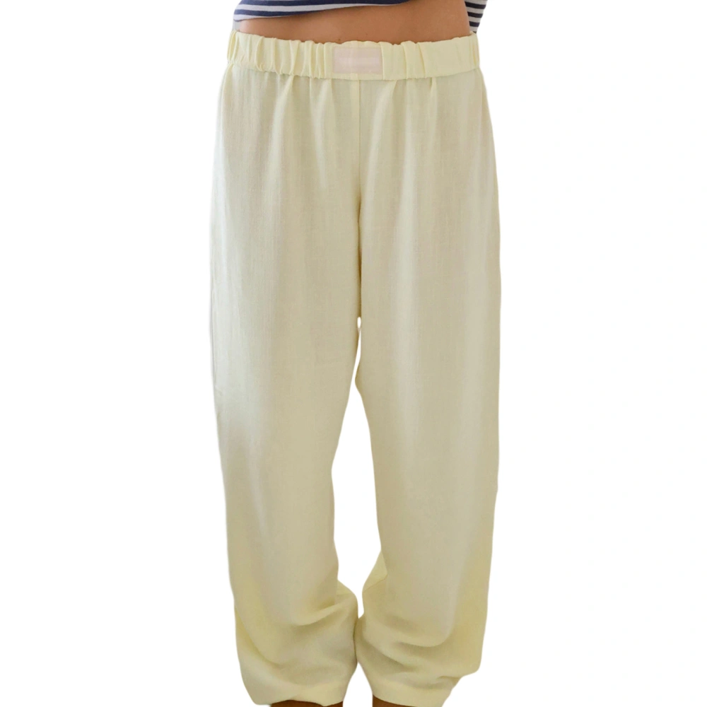 Women Casual Pants, Elastic Waist Solid Loose Trousers Lounge Pants