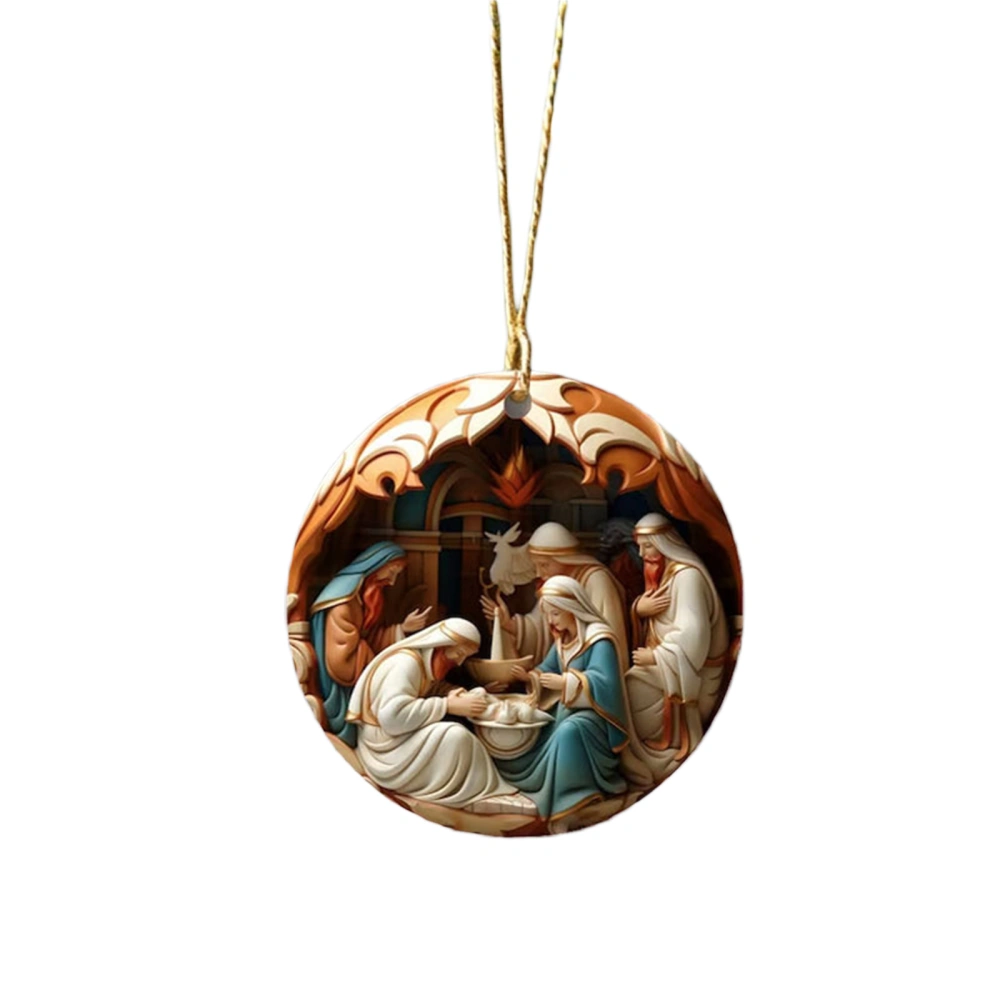 Nativity Scene Ornaments Christmas Tree Hanging Acrylic Ornament