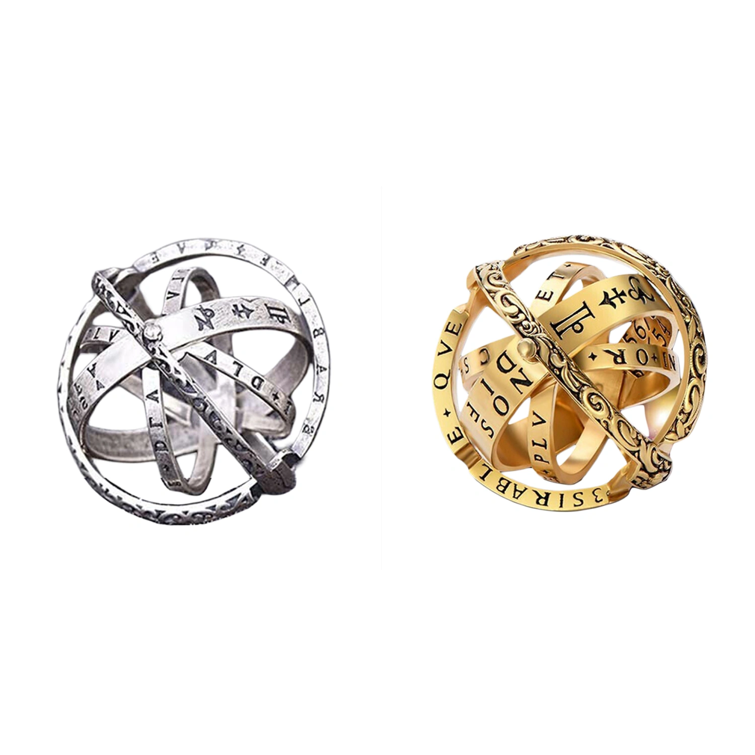 Astronomical Sphere Rings for Men Women Cosmic Rings Spinner Rings