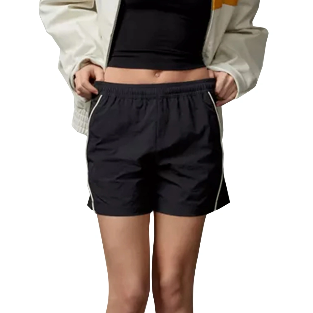 Women's Fashion Shorts Contrast Stripe Elastic Waist Short Pants