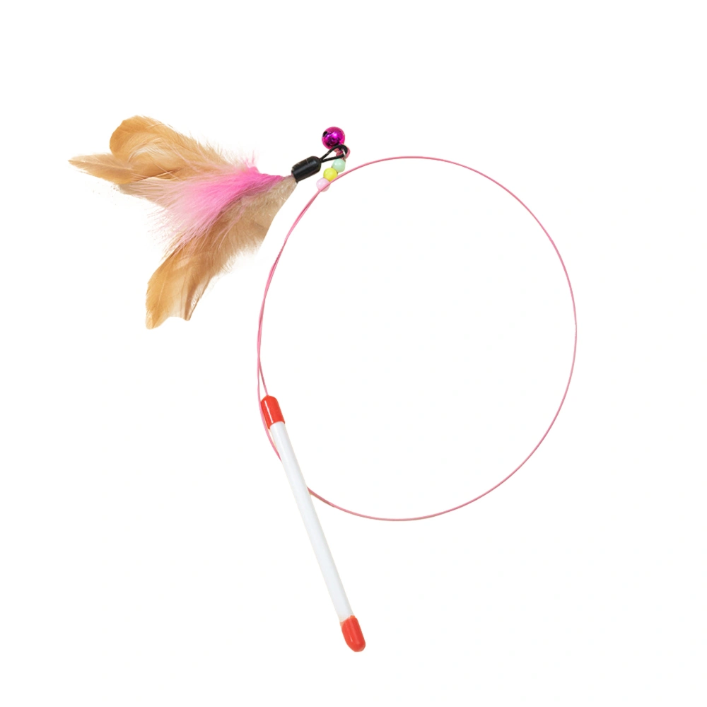 Cat Teaser Toy Feather Mice Anti-boring Interactive Wand with Bell