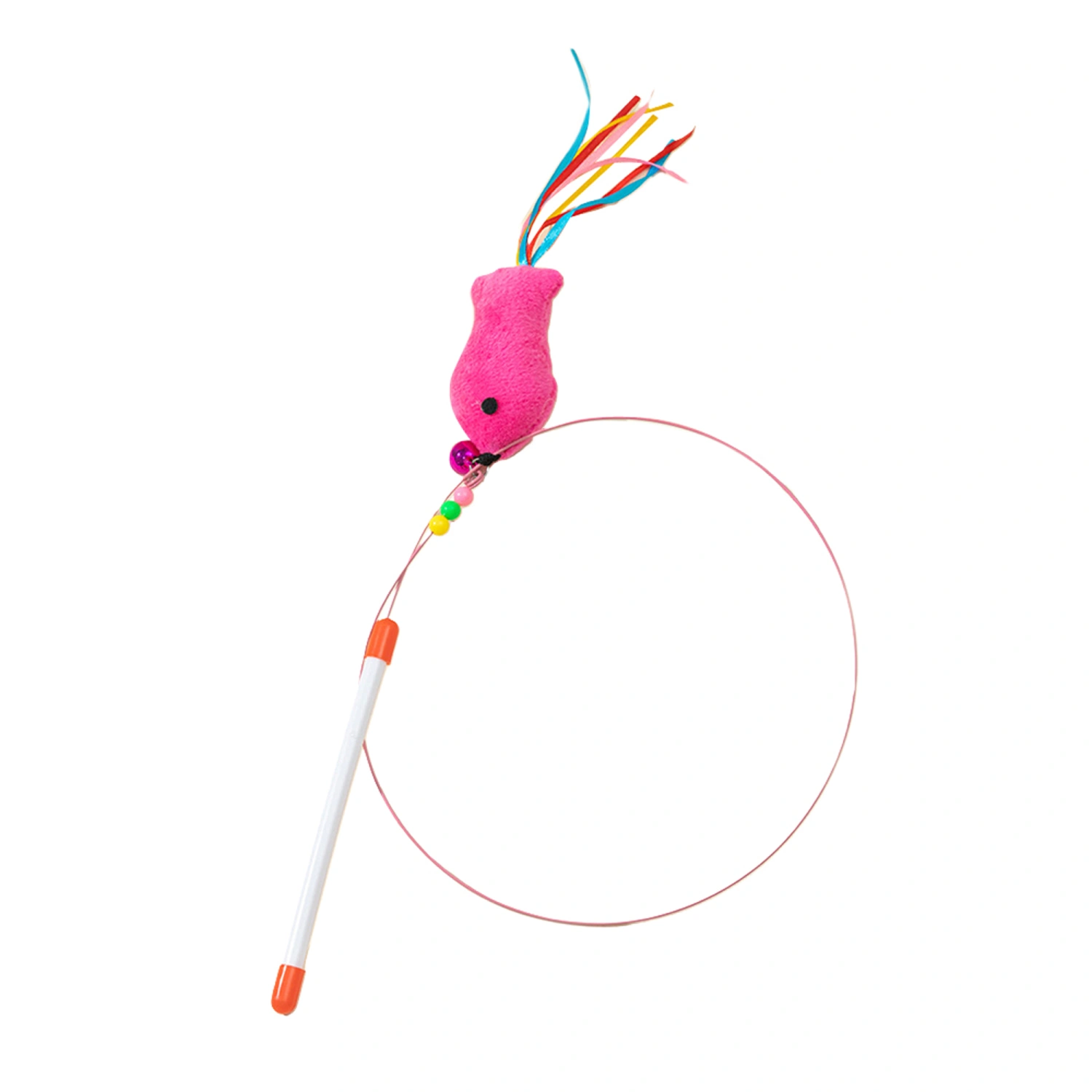 Cat Teaser Toy Feather Mice Anti-boring Interactive Wand with Bell