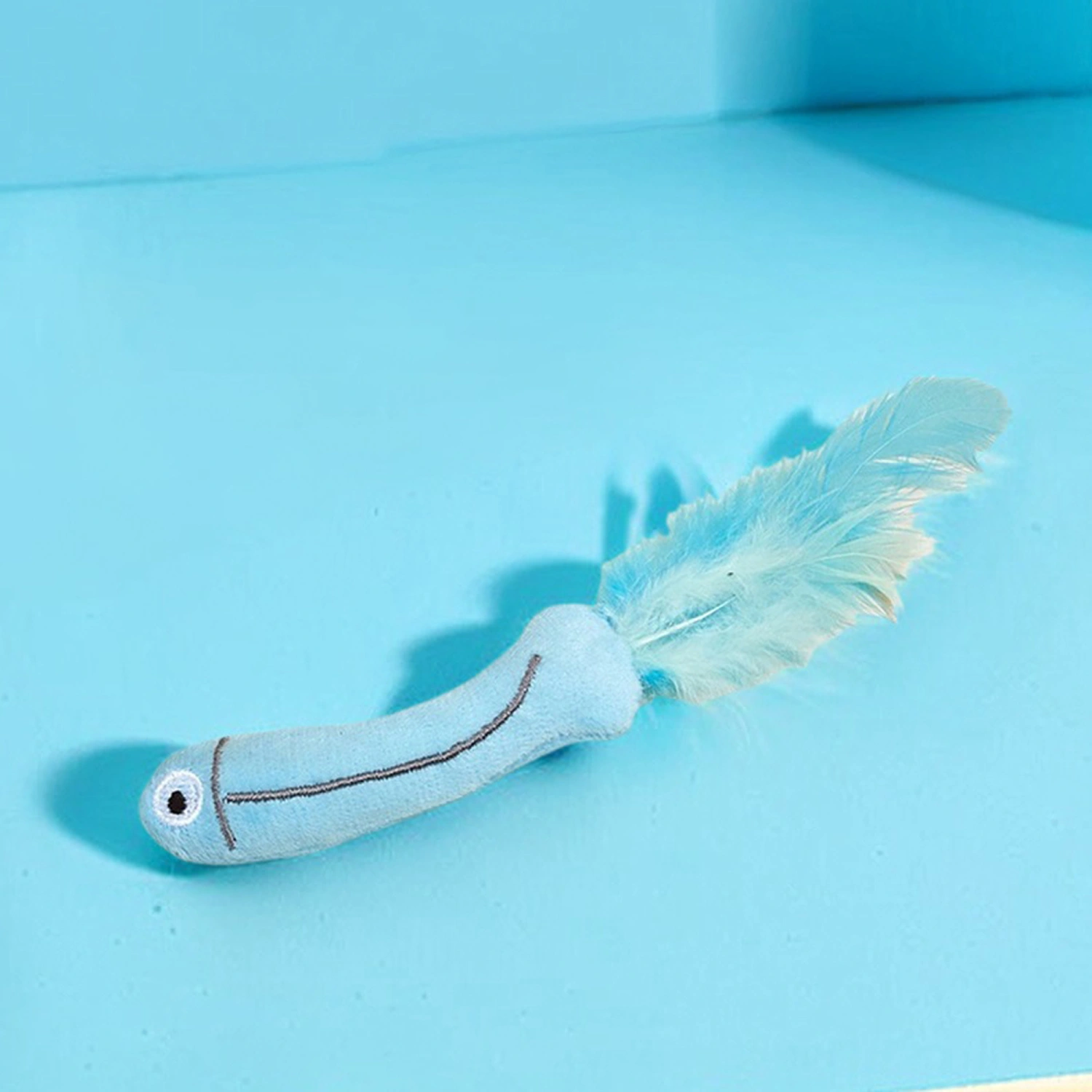 Catnip Fish Toy with Feather Tails Soft Kicker Toys for Indoor Cats