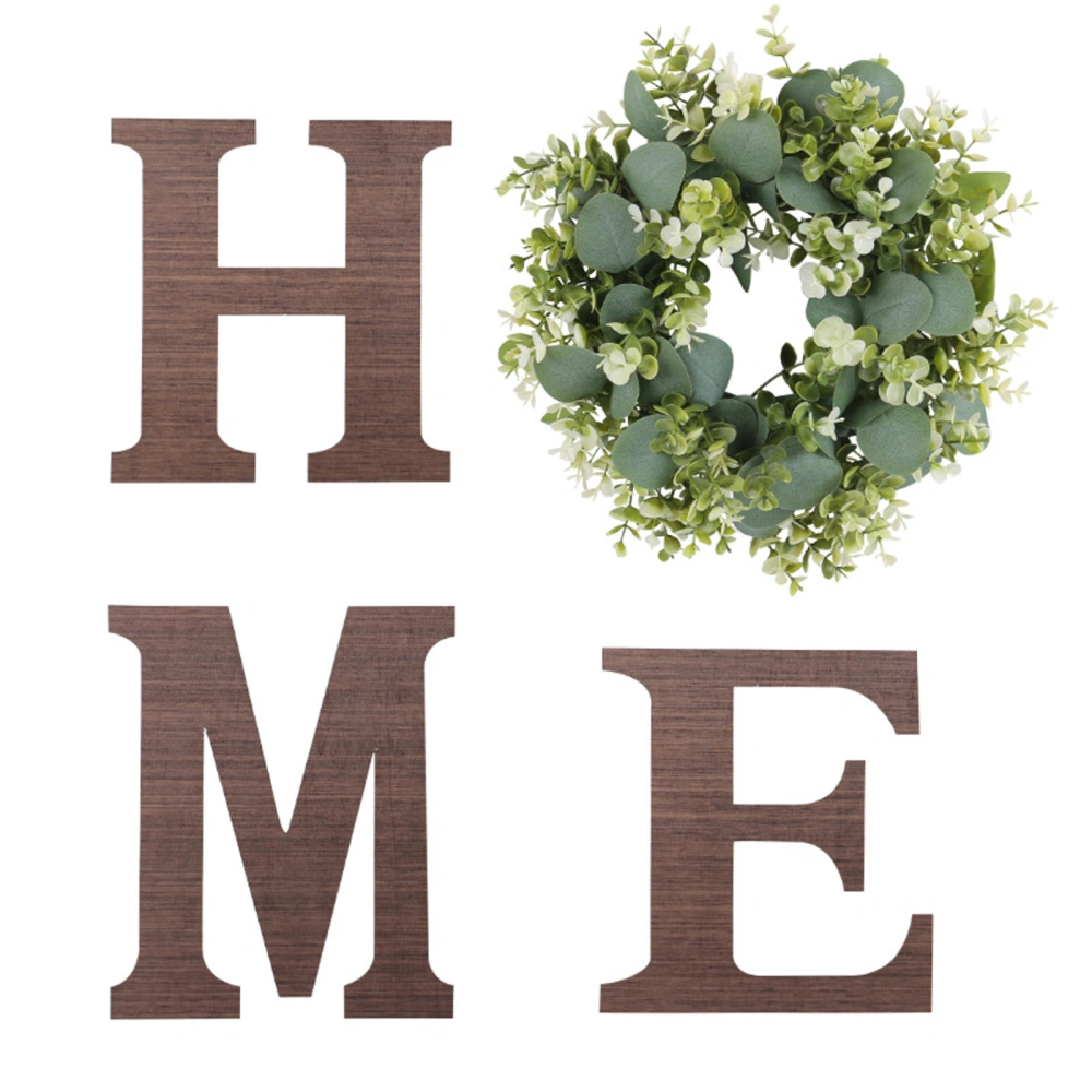 Home Wall Decor Farmhouse Wooden Letters Sign with Eucalyptus Wreath