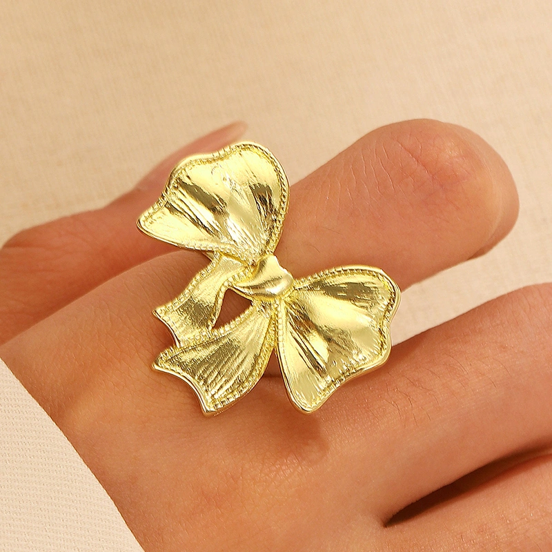 Women Bow Ring, Elegant Sweet Adjustable Ring Jewelry Birthday Gift
