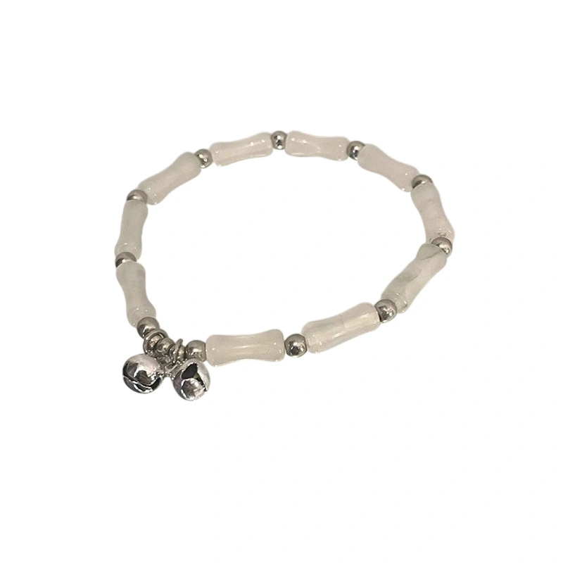 Women Bell Bracelet, Elegant Crystal Bamboo Lightweight Bangle Jewelry