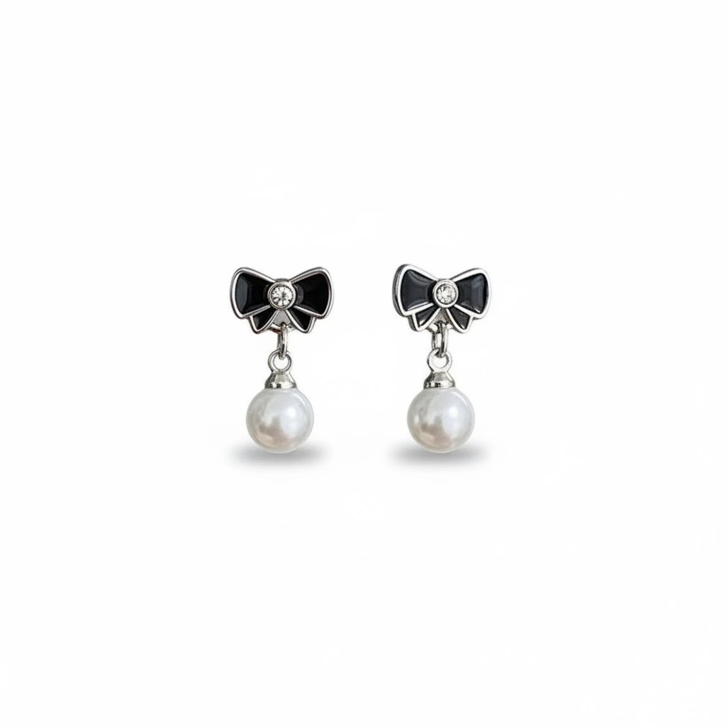 Pearl Earrings for Women Cute Mini Bowknot Earrings Jewelry Gift