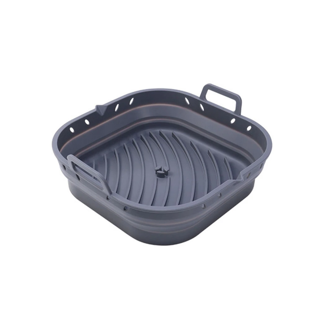 Silicone Air Fryer Bowl Heat Resistant Foldable Air Fryer Basket Pot