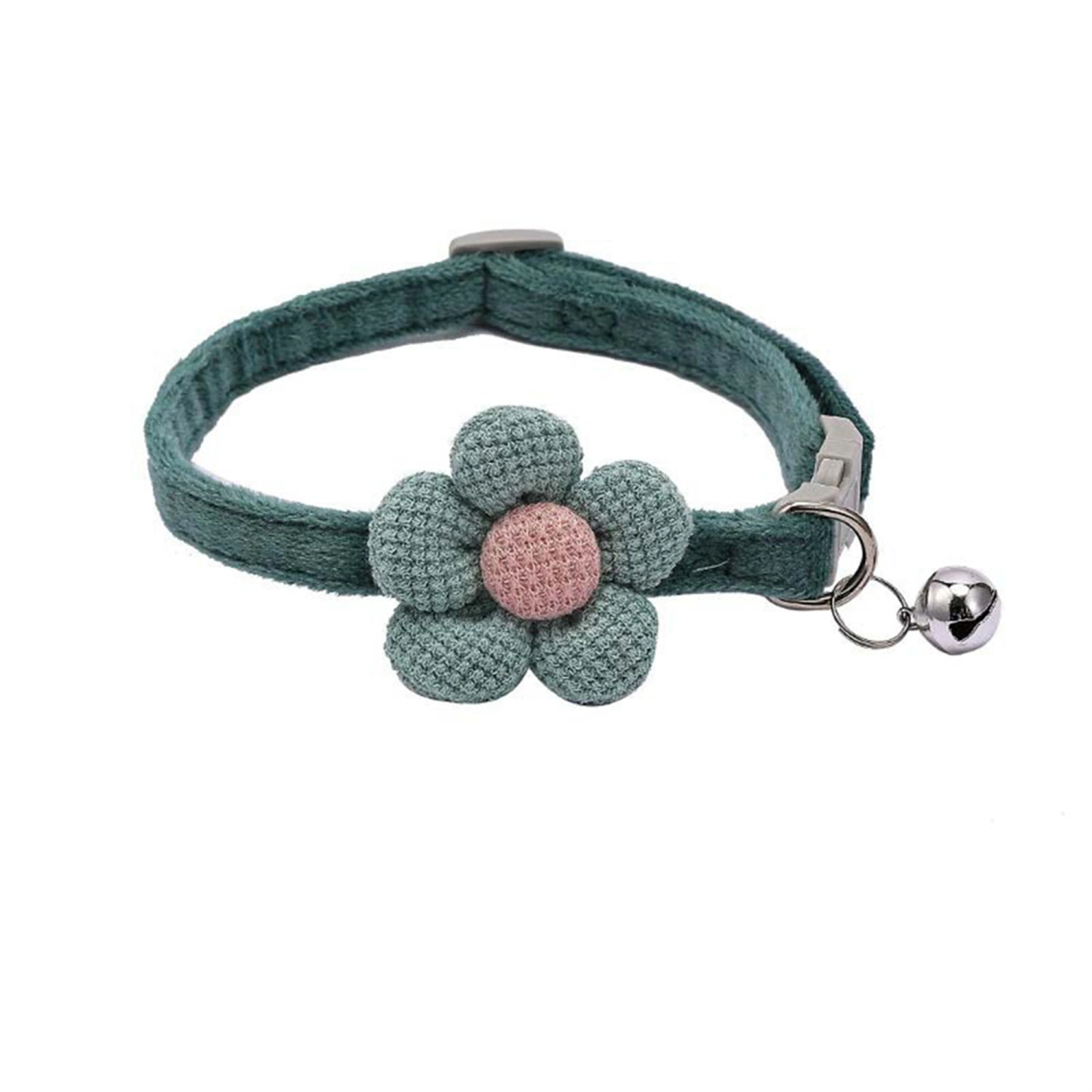 Flowers Cat Collar with Bells Adjustable Pet Collar Soft Dog Collar
