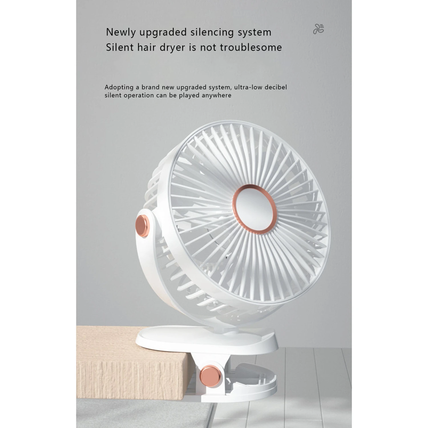 Portable Camping Fan with LED Lantern, Quiet Rechargeable USB Fan