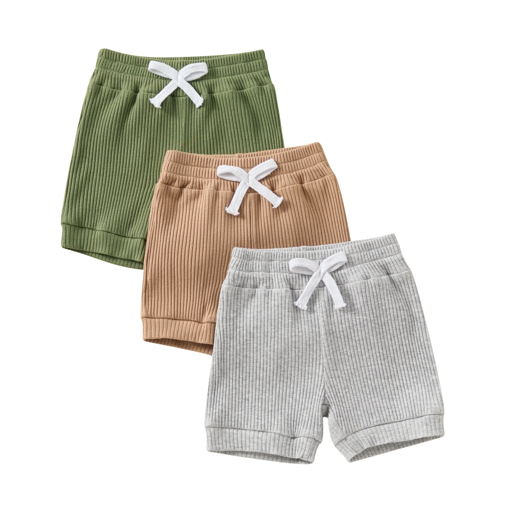 Baby Girls Boys Shorts Set, Elastic Waist Solid Summer Shorts Bottoms