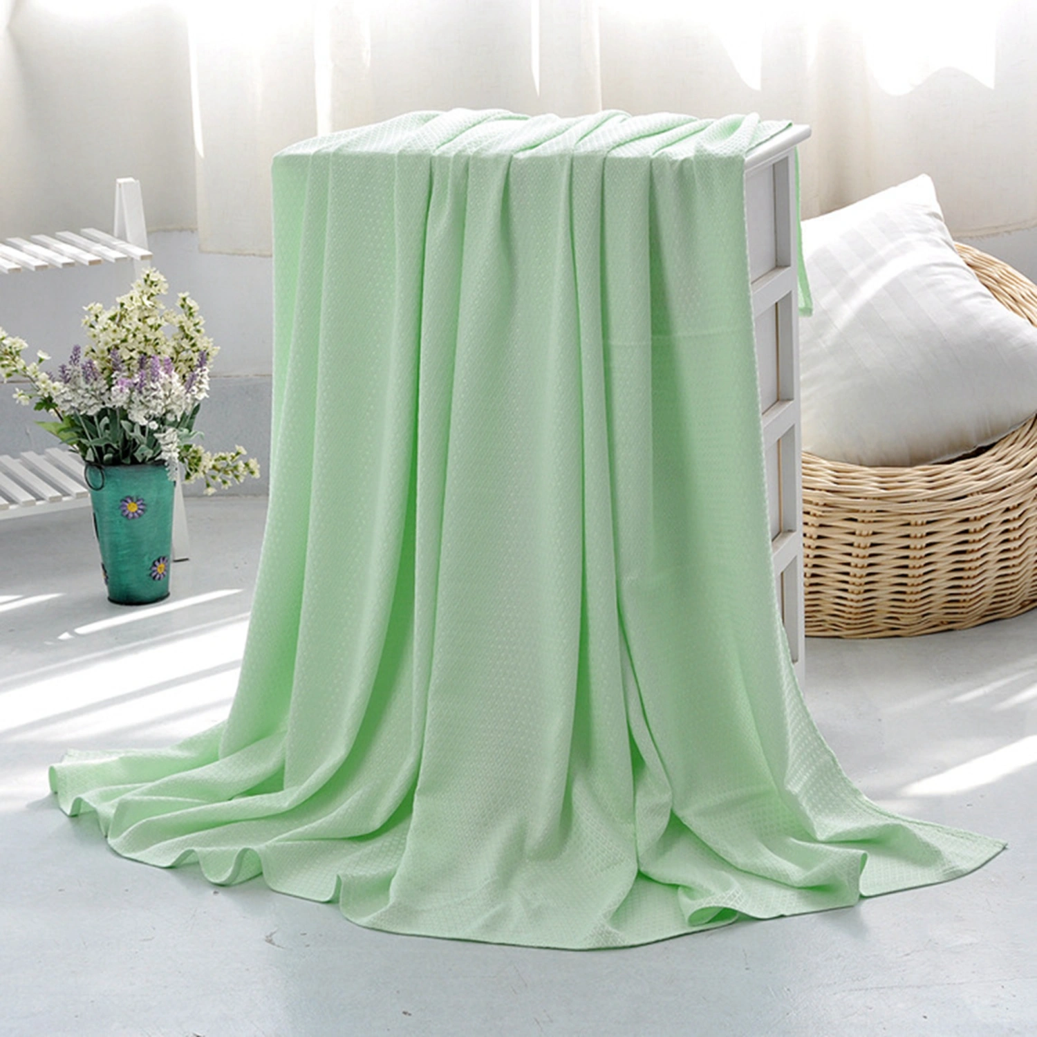 Cooling Blanket for Summer Solid Color Breathable Thin Throw