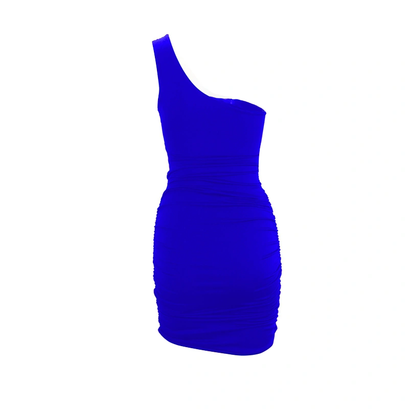 Women Bodycon Dress, Sleeveless One-shoulder Hollowed Mini Dress