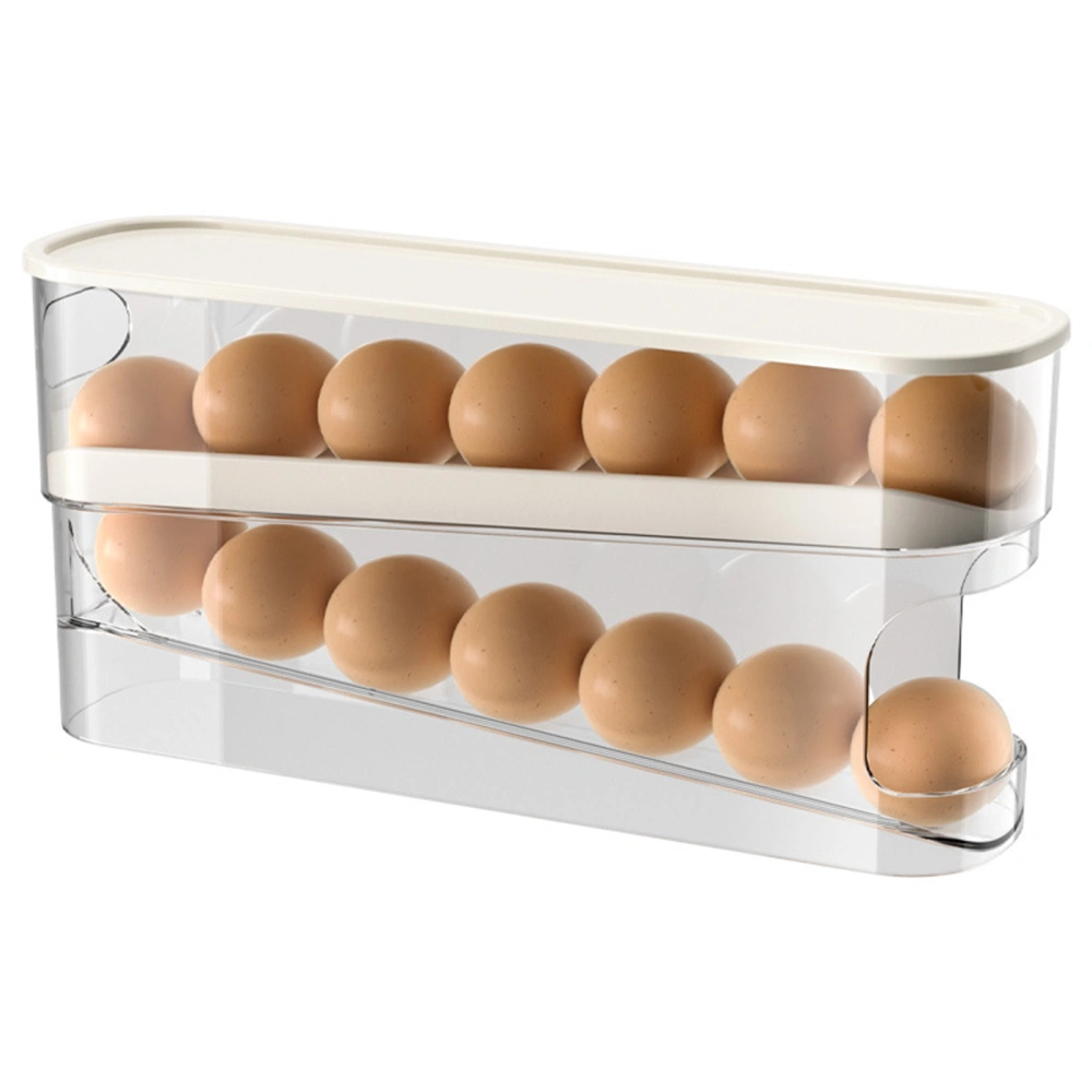 Rolling Egg Dispenser for Refrigerator, Double Layer Egg Holder