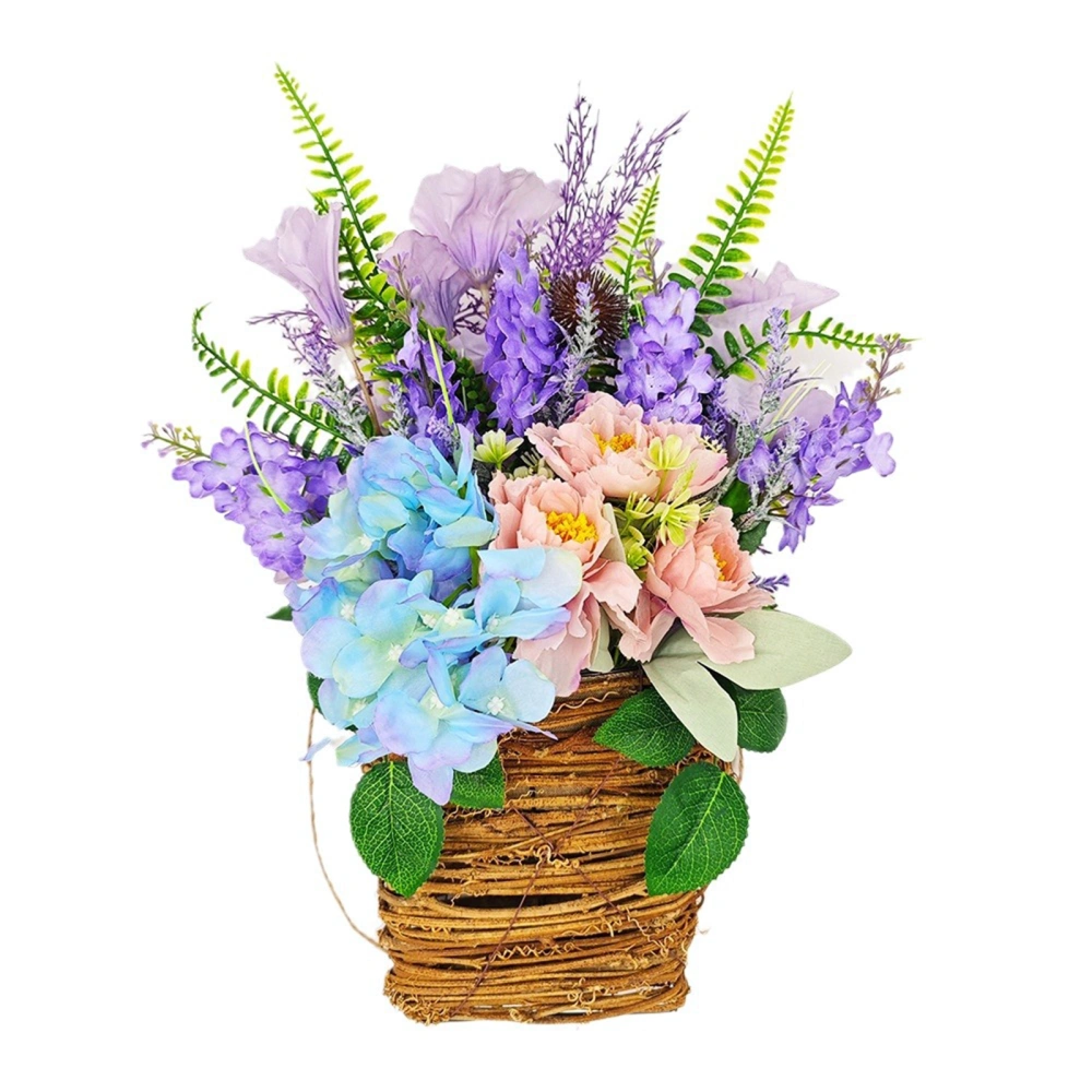 Door Basket Wreath, Artificial Flower Wreath Mothers Day Decor