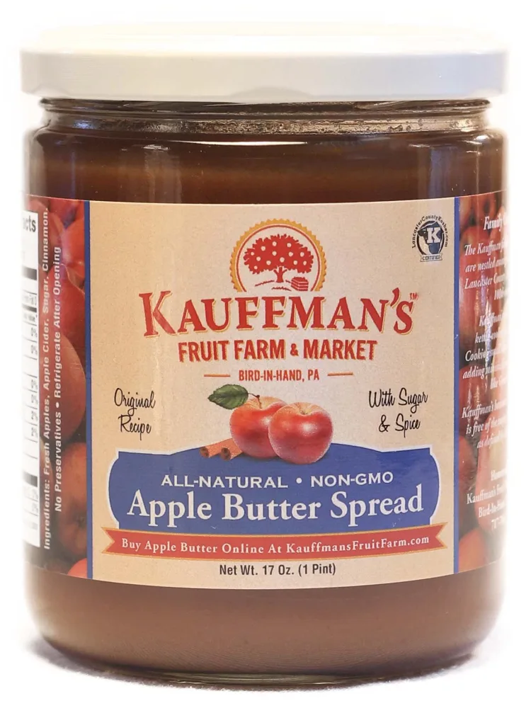 Kauffman Orchards Homemade Apple Butter Spread, Original, 17 Oz. (Pack of 2)