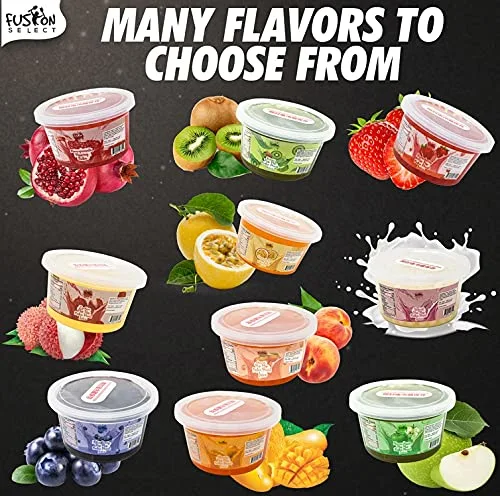 Fusion Select Mango Boba Bursting Boba Popping Boba Pearls For Fruit Tea Bubble Tea, Boba Tea, Dessert Toppings 450 Gram