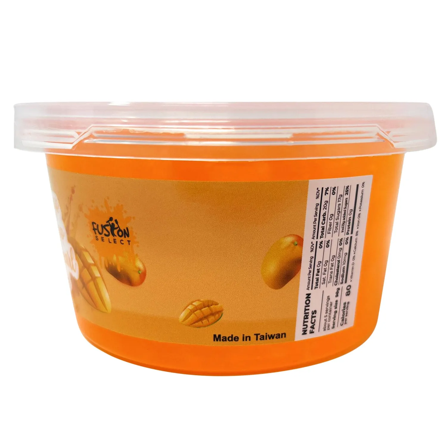 Fusion Select Mango Boba Bursting Boba Popping Boba Pearls For Fruit Tea Bubble Tea, Boba Tea, Dessert Toppings 450 Gram