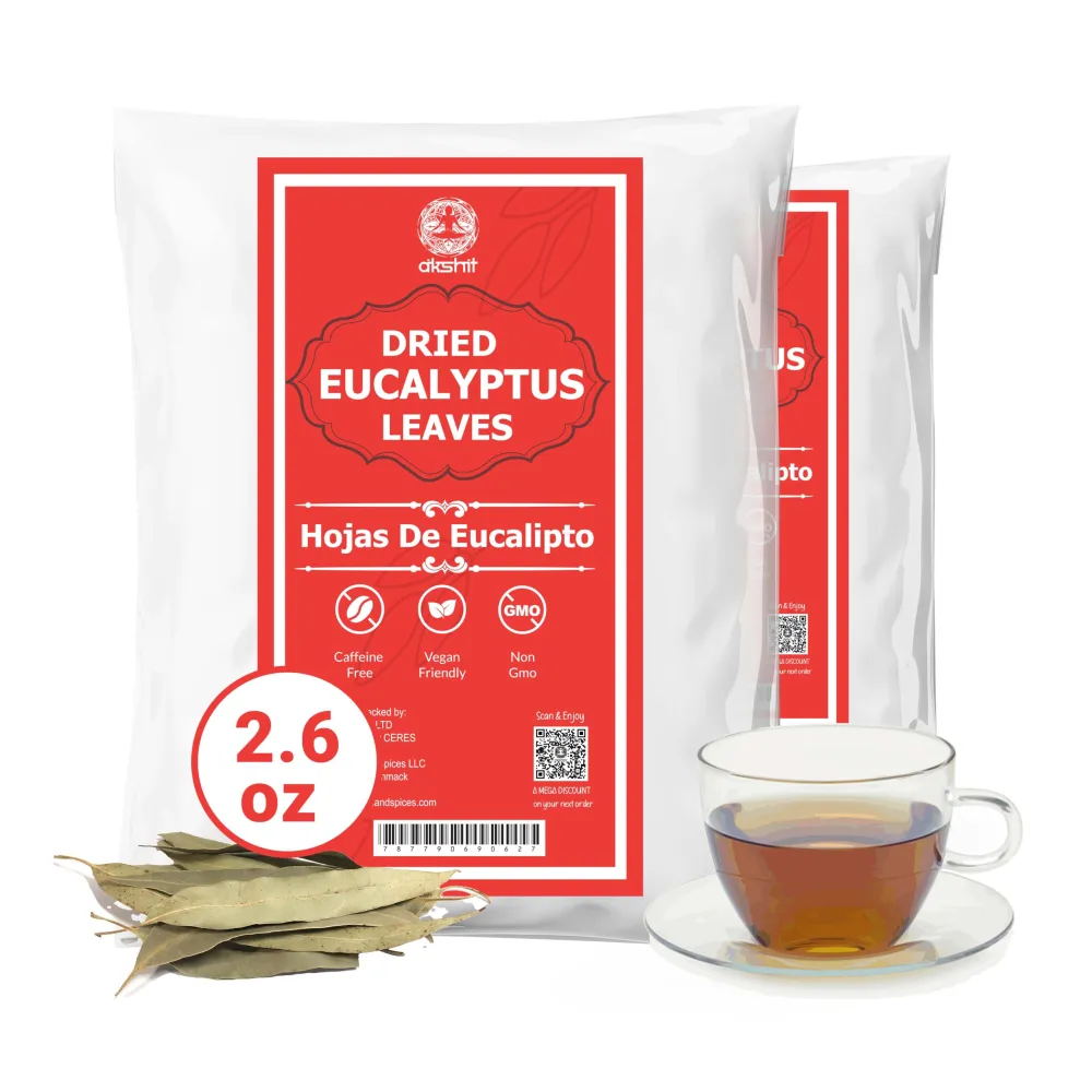 5.2oz Hojas De Eucalipto, Dried Eucalyptus Leaves, Whole Dried Leaves, Herbal Tea, Eucalyptus Tea Leaves, Non-GMO, Caffeine free. By Akshit