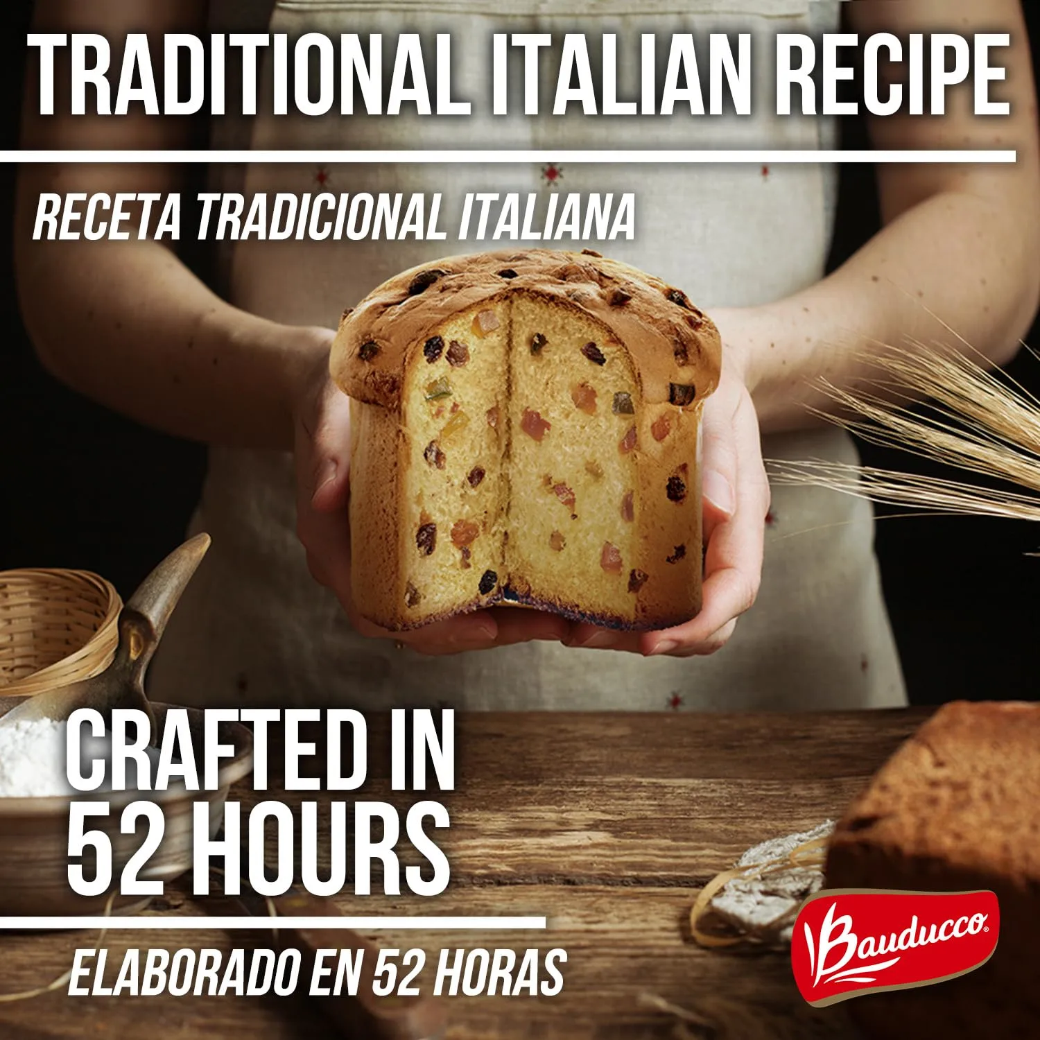Bauducco Classic Panettone - Moist & Fresh Holiday Cake - Traditional Italian Recipe With Candied Fruit & Raisins 24.0oz (Pack of 1)