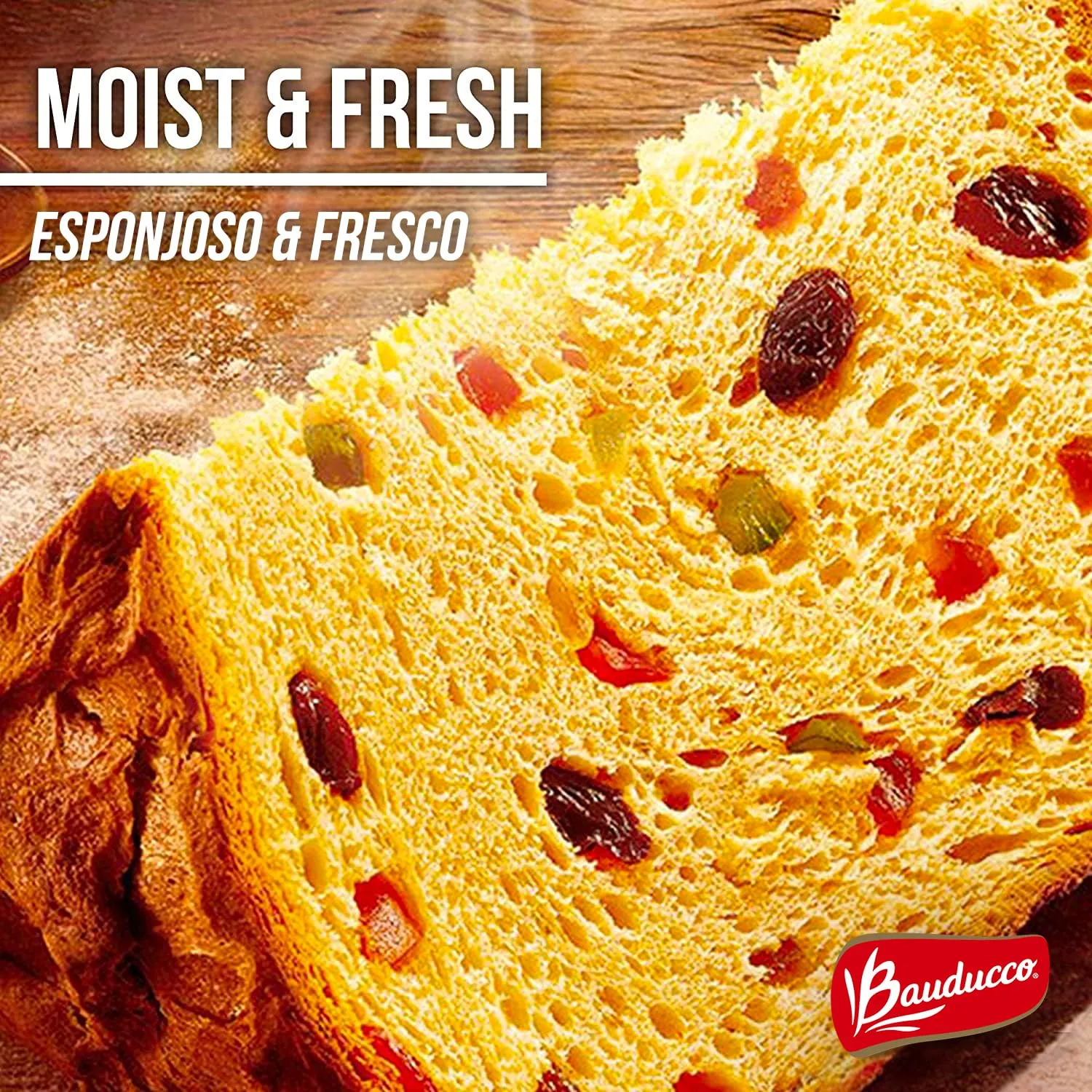 Bauducco Classic Panettone - Moist & Fresh Holiday Cake - Traditional Italian Recipe With Candied Fruit & Raisins 24.0oz (Pack of 1)