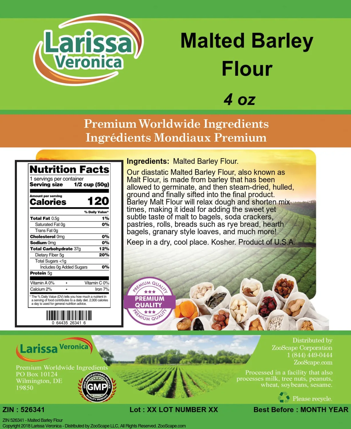 Malted Barley Flour (4 oz, ZIN: 526341)