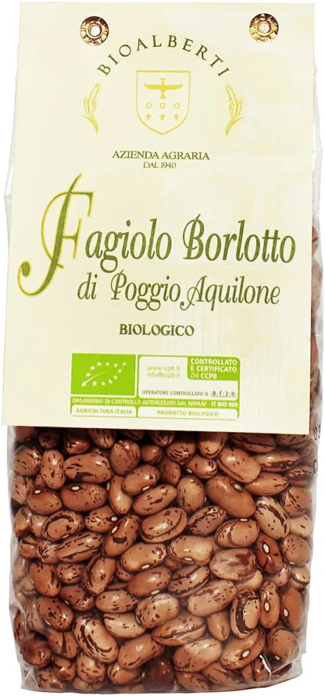 Organic Borlotti Beans - Bio Alberti Family Farm, Poggio Aquilone, Umbria - 1.1 lbs