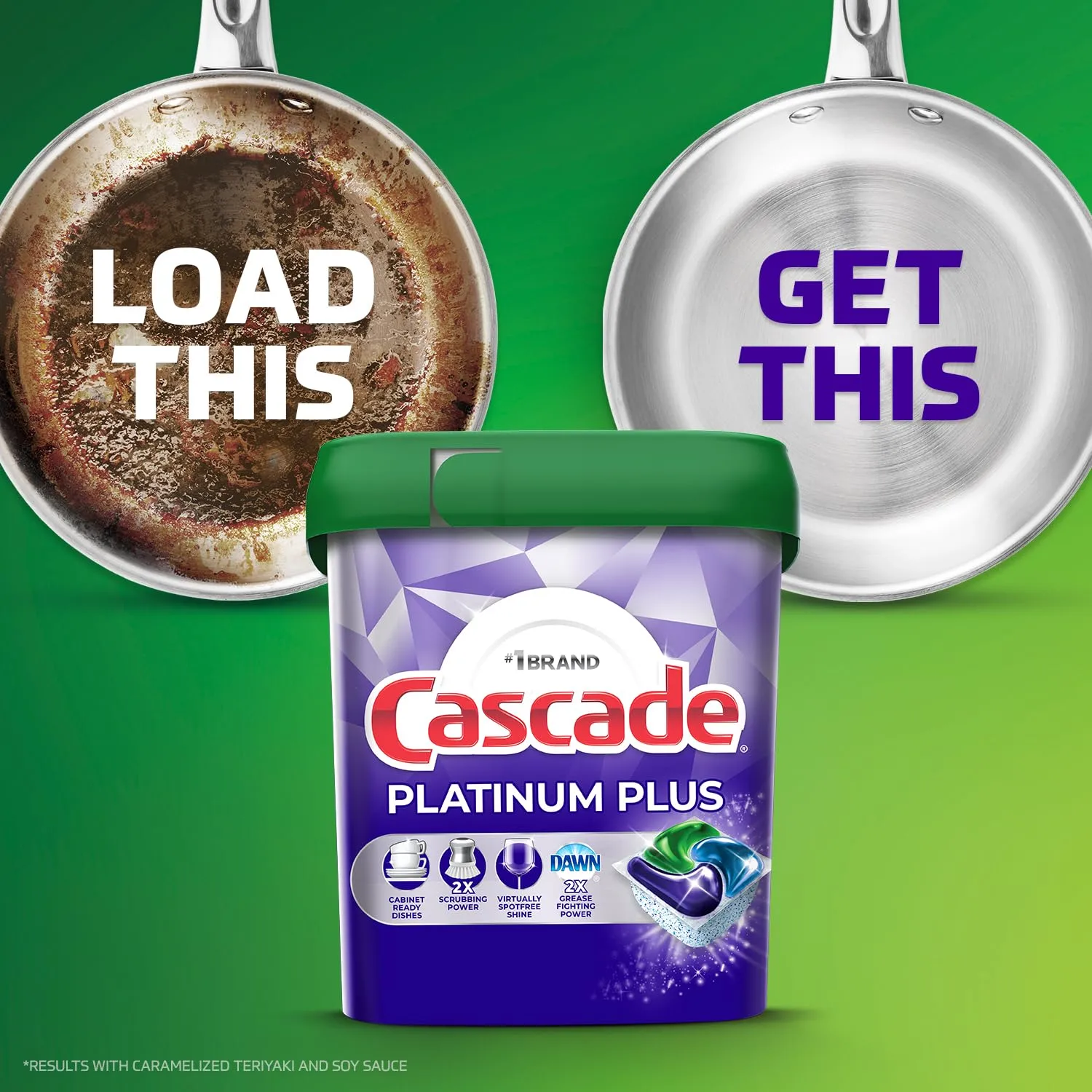 Cascade Platinum Plus ActionPacs Dishwasher Detergent Pods, Mountain, 62 Count