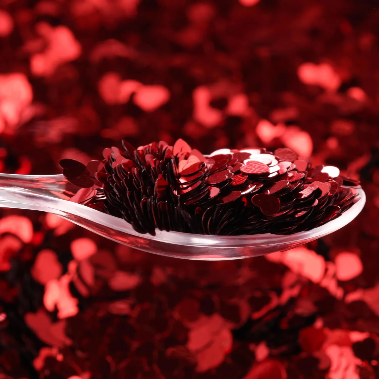 Nail Glitter - Red Hearts Chunky Glitter in Jar - 3,5 Oz Glitter for Crafts - Glitter for Slime - Face Glitter - Candle Glitter - Body Glitter