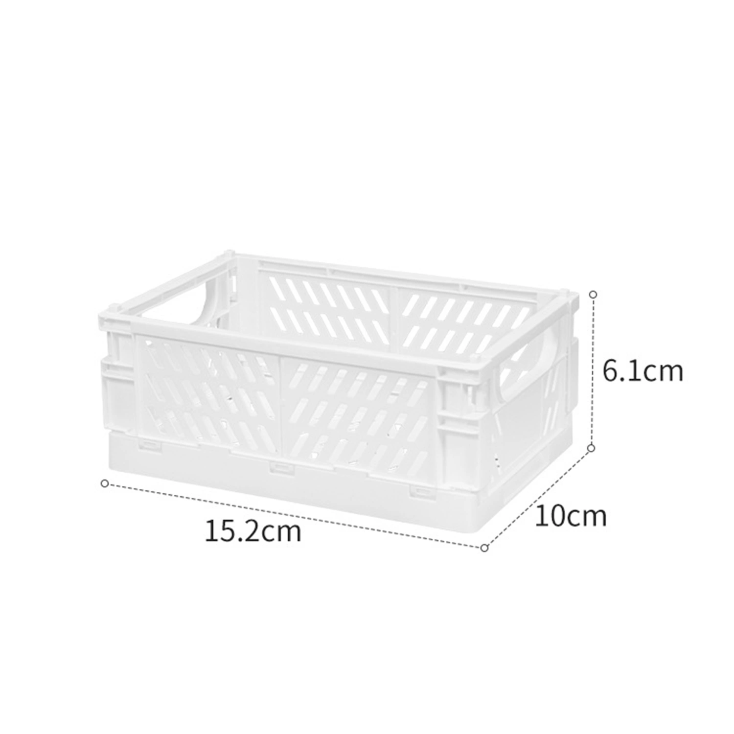Foldable Organizing Basket Stackable Plastic Storage Bins with Handles