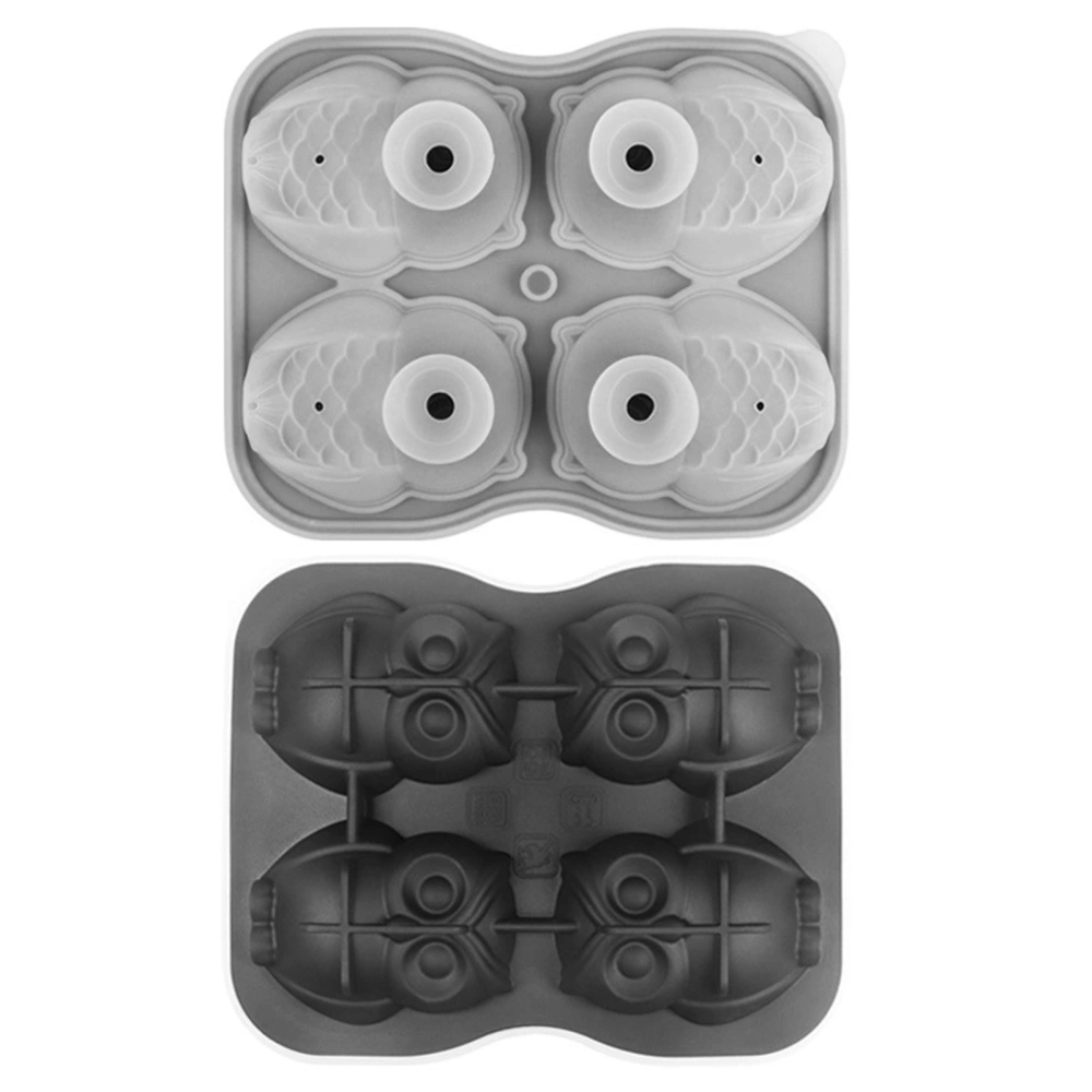 Silicone Ice Cube Tray Cute Animal Owl Ice Cube Molds with Funnel