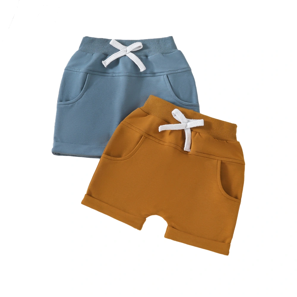 Boy Casual Shorts Solid Color Elastic Waist Pull On Short Pants