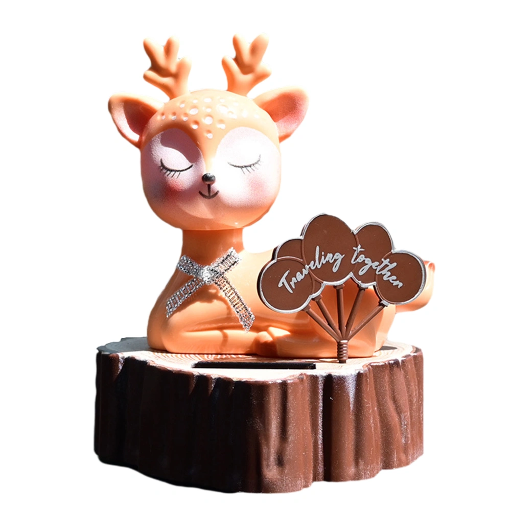 Solar-Powered Deer Ornament Toy, Deer Model Home Car Decoration