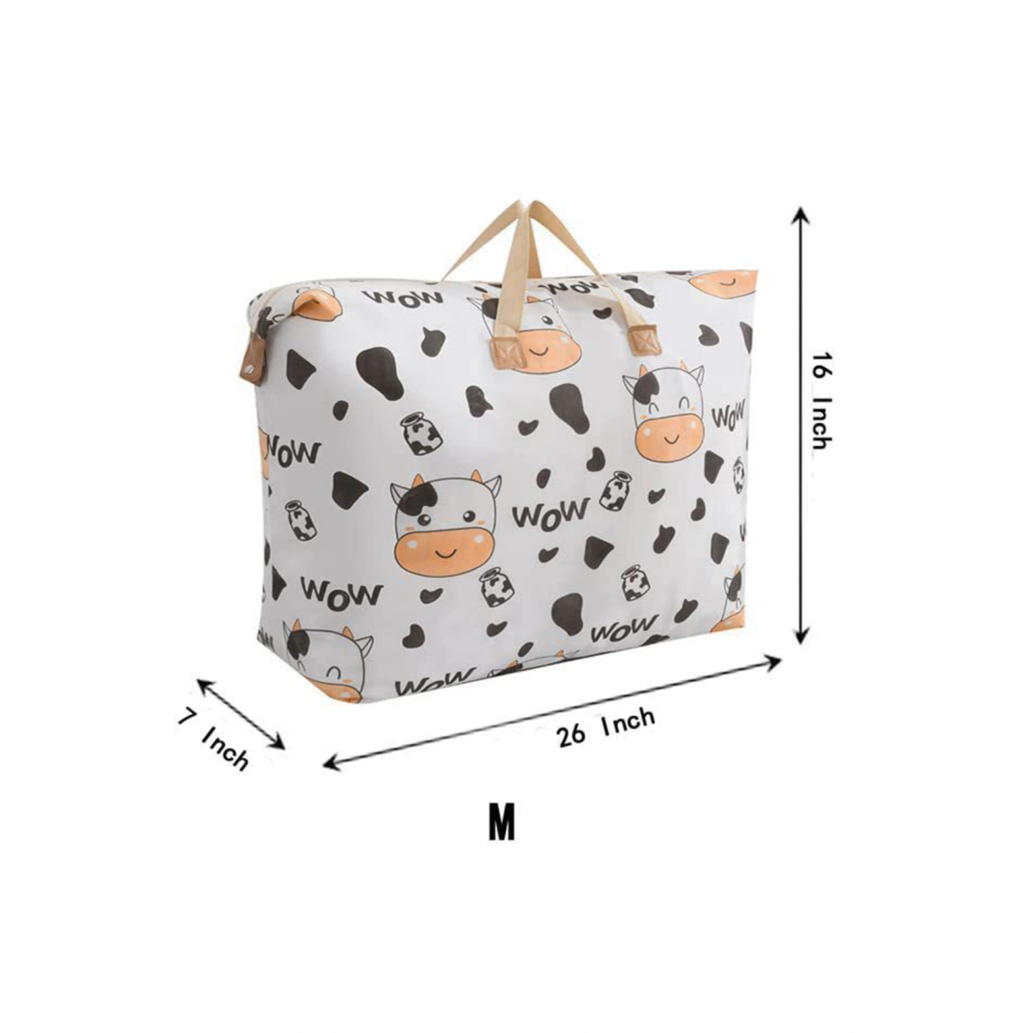 Cartoon Cow Print Storage Bags Foldable Closet Organizers for Quilt