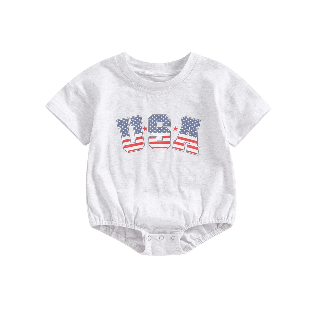 Baby Boy Rompers, Short Sleeve Letters Print Summer Bodysuit