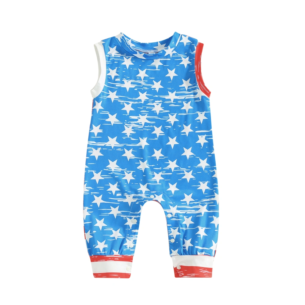 Baby Boys Independence Day Romper Stripe Stars Print Jumpsuit