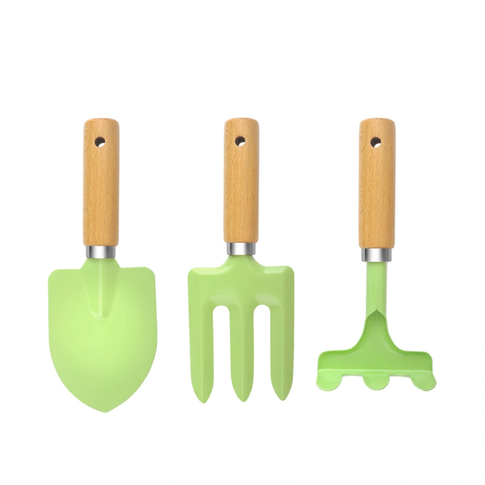 3 Pieces Gardening Tool Set for Kids Portable Shovel Rake Fork