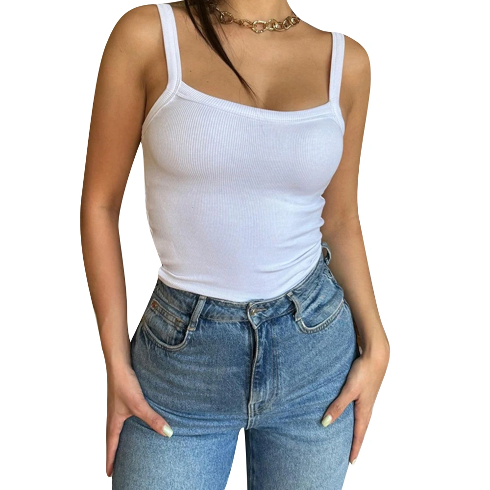 Women Camisole, Sleeveless Backless Solid Slim Fit Summer Vest