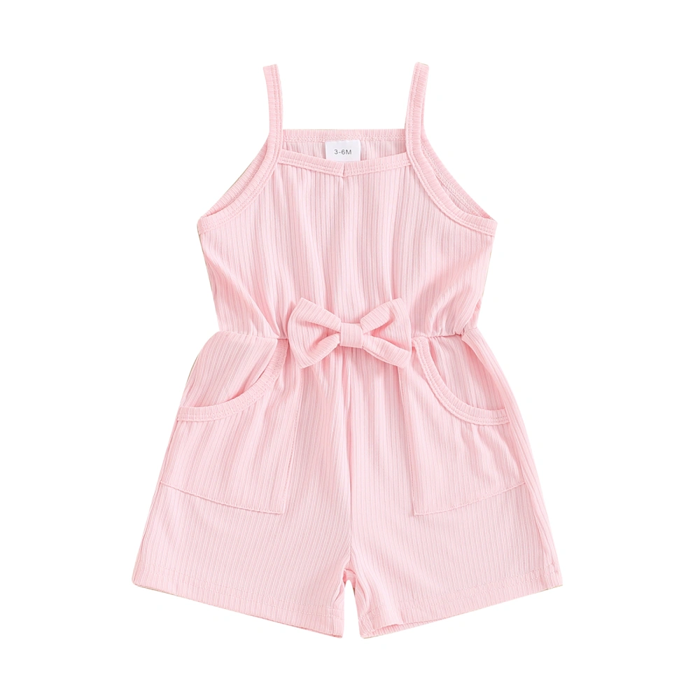 Baby Girl Summer Jumpsuit Sleeveless Square Neck Romper Shorts